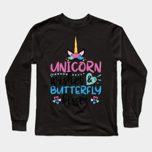 unicorn wishes butterfly kisses Long Sleeve T-Shirt